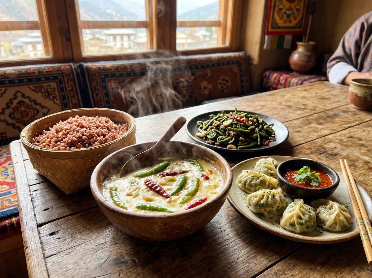Vegetarian food in Bhutan